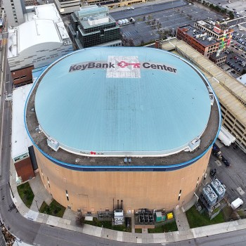 Exterior of the arena in 2023