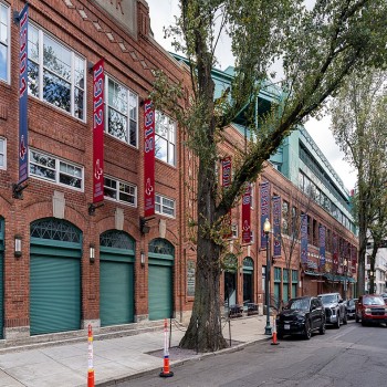 The front of Fenway Park facing Jersey Street