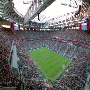 Saint Petersburg Arena after a UEFA Champions League match in 2021