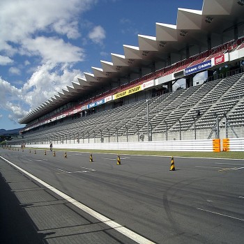 Rebuilt grandstand in the 2000s