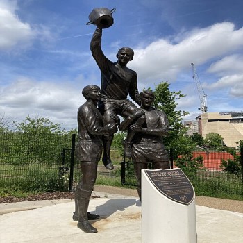 West Ham United's European Champions statue outside of the stadium