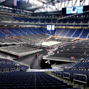 Ford Field, transformed into a basketball arena for the 2008 NCAA Men's Division I basketball tournament.