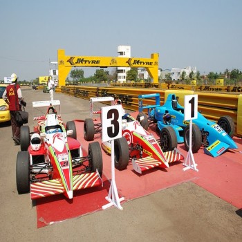 Formula Rolon's at MMSC track parked at post race podium positions during the final roung of JK National Racing Championship in MMSC track, Sriperembudur, Chennai.