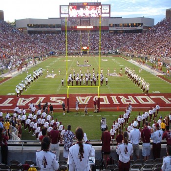 Marching Chiefs exiting the Elephant Doors in preparation for Go Cadance before Pre-Game.