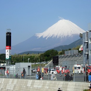 Mount Fuji seen from the speedway