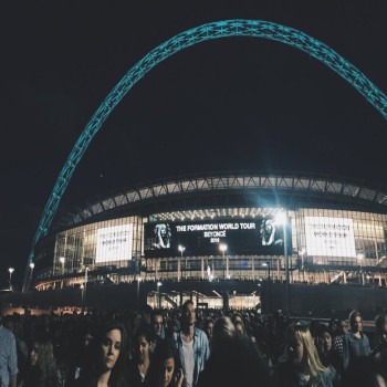 The exterior of Wembley following a Beyoncé concert in 2016