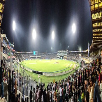 Gaddafi Stadium at Night