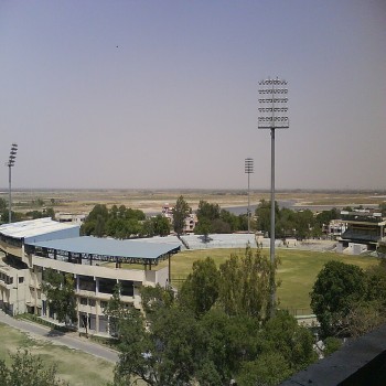 Green Park Stadium Kanpur in 2002, In background river Ganges can be seen.
