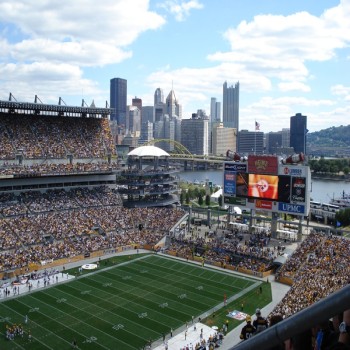 Heinz Field with downtown Pittsburgh in the background, September 2007