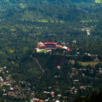 Remote view of the stadium from Triund trek.