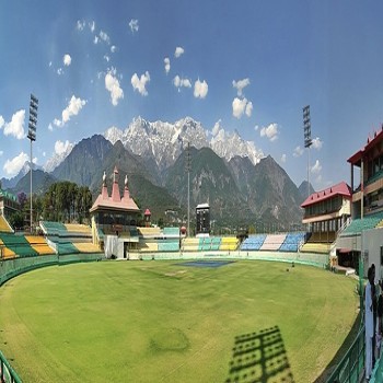 Panorama of the HPCA Stadium in Dharamsala