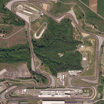 Satellite view of the Hungaroring in April 2018