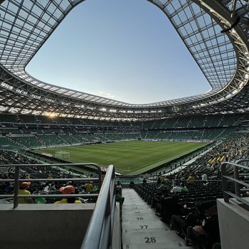 View of the pitch from the stadium's southeastern corner