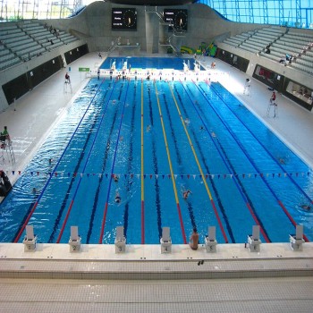 View of the competition and diving pools