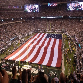 Pre-game ceremony prior to the Jets-Cowboys game on September 11, 2011