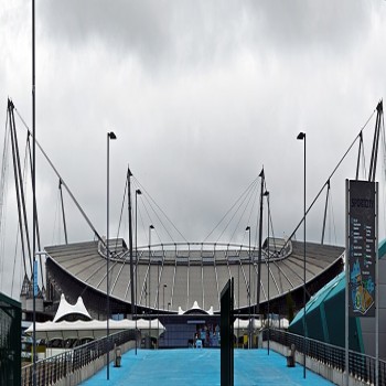 Panorama of the stadium's north end