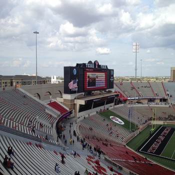 Jones Stadium North End Zone and video board