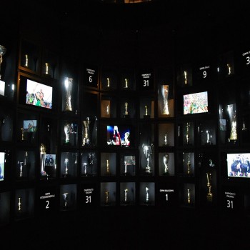 A partial view of the club's trophy room at J-Museum.