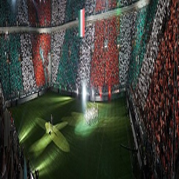 A panorama overview of the Juventus Stadium during its opening ceremony.