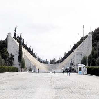 left side of the Panathenaic Stadium right side of the Panathenaic Stadium