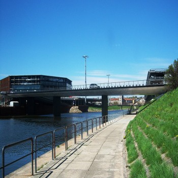 Karmelitų Bridge to Nemunas Island, Kaunas, Lithuania