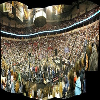 Panorama of the former interior of KeyArena