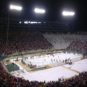 Lambeau Field hosting its first hockey game
