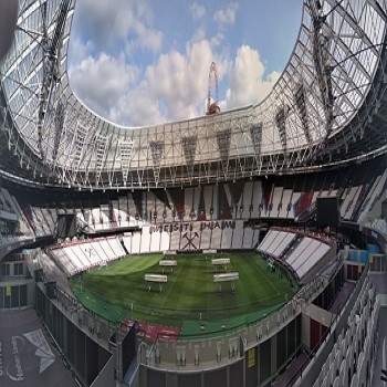 Panoramic picture of the interior of London Stadium