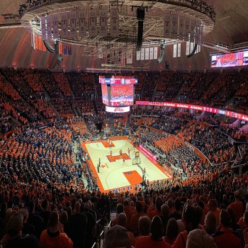 Lou Henson Court and interior of the State Farm Center