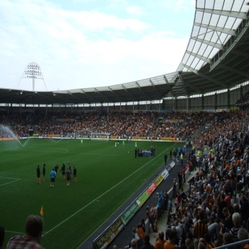 Match day at the KC Stadium, near to Kingston Upon Hull, Great Britain.