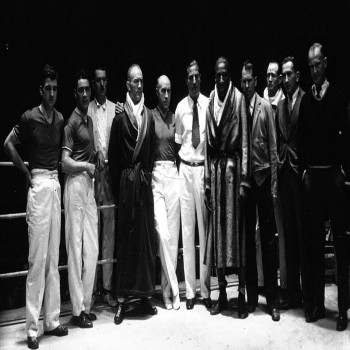 Boxing match between Marcel Thil and Gorilla Jones at the Parc des Princes in 1932.