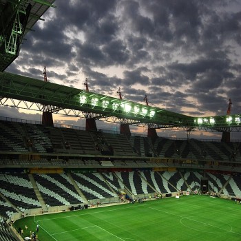 Mbombela Stadium arena view after the inaugral match played at the venue