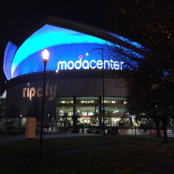 Moda Center at night