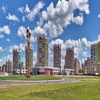 Stele near Mordovia Arena in Saransk