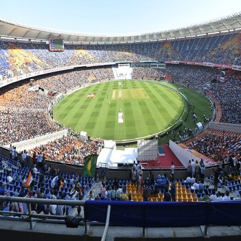 The stadium during the 4th test of the Border Gavaskar Trophy in 2023.
