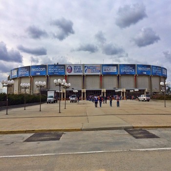The original appearance of Nassau Coliseum, photographed in 2015