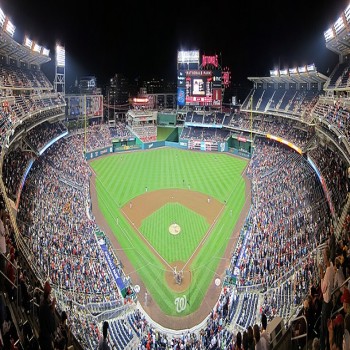 Panoramic image of Nationals Park during a home game against the San Francisco Giants, May 2, 2011