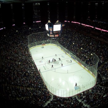 Nationwide Arena, home of the Columbus Blue Jackets, hosting a sold-out game against the Boston Bruins in 2006.