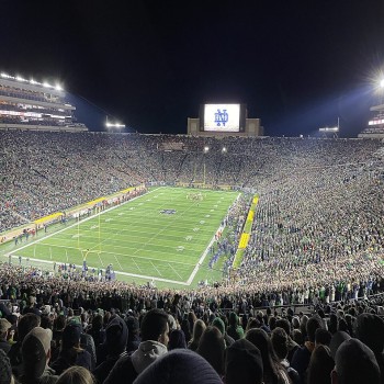 Notre Dame Stadium night game in October 2021