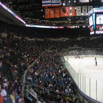 View of the Coliseum's seating during an Islanders game in 2009