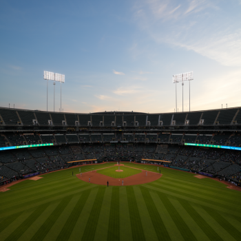 This view from center field shows the great distance away from the diamond
