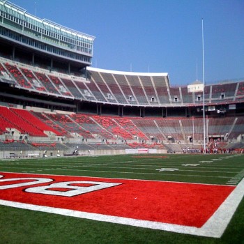 Stadium endzone in 2009