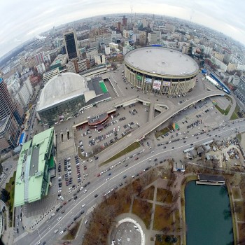 View of the original arena and swimming pool venue (2014)