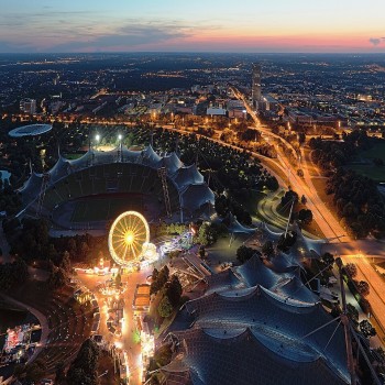 Olympiastadion at dusk