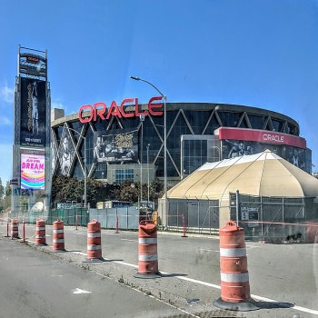 Oracle Arena in June 2019 during the NBA Finals, the last series of games for the Golden State Warriors at the arena