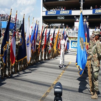 PA National Guard Soldiers, Airmen help open the ABC Supply 500 at Pocono Raceway
