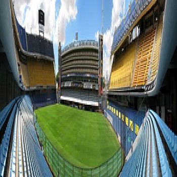 Panoramic view of Estadio Alberto J. Armando, mostly known as La Bombonera, taken in 2012.