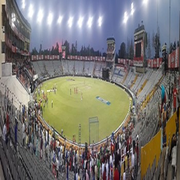 A panorama of the Inderjit Singh Bindra Stadium, Mohali.