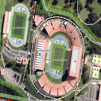 Queen Elizabeth II Sports Complex: Queensland Sport and Athletics Centre and State Athletics Facility, Brisbane, Australia