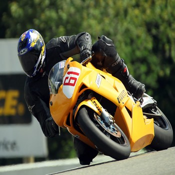 Motorcycle rider, Mosport, Ontario